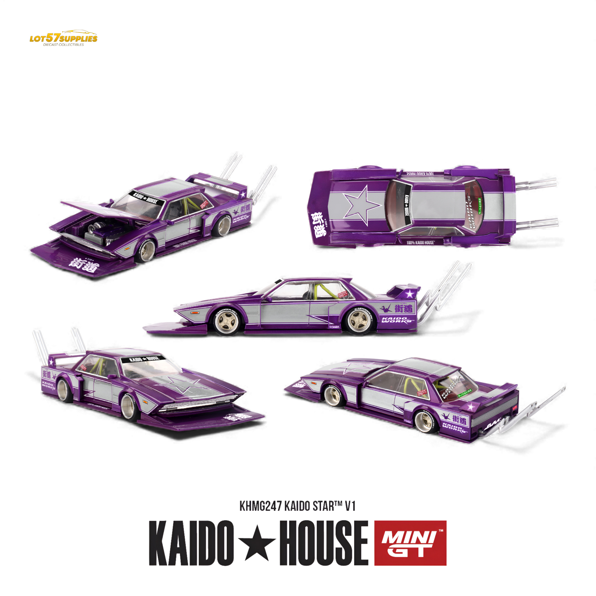 Pre-order Kaido House KAIDO STAR diecast model in 1:64 scale, featuring detailed design and vibrant colors.