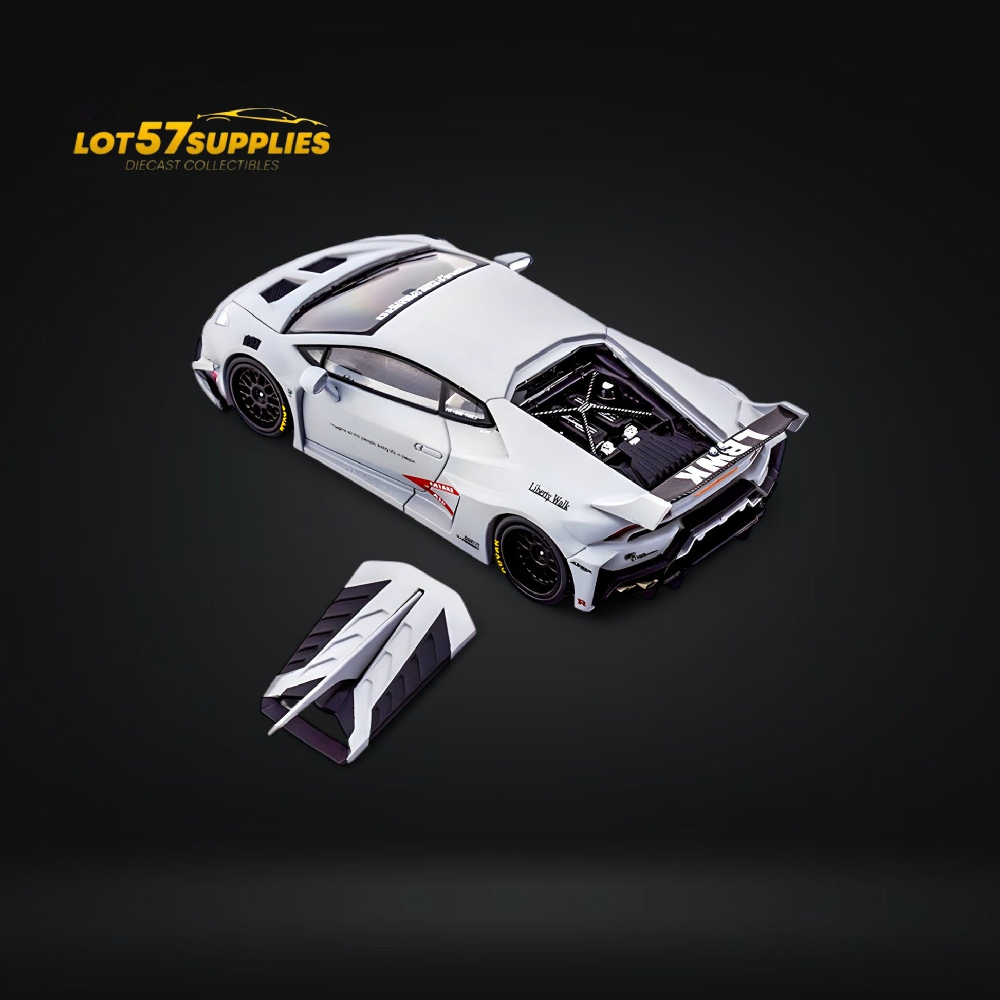 Pre-order Lamborghini Huracan LBWK diecast model in Air Force Grey, 1:64 scale, by Lot57Supplies Diecast Shop.