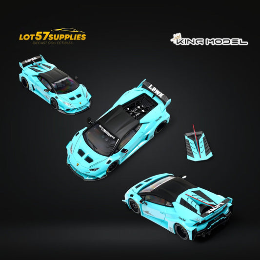 (Pre-Order) King Model Lamborghini Huracan LBWK Metallic Tiffany Blue 1:64 - Evergreen Kings