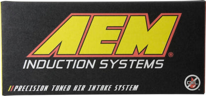 Red AEM short ram intake system for 92-00 Honda Civic and Del Sol, installed on a Honda engine with visible intake components.