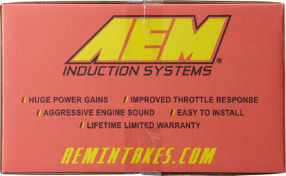 FR SPORT AEM short ram intake system in red for 92-00 Honda Civic and Del Sol, shown from the left side.