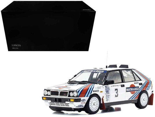 Lancia Delta HF 4WD #3 Juha Kankkunen - Juha Piironen "Martini Racing" Winner "Olympus Rally" (1987) 1/18 Diecast Model Car by Kyosho