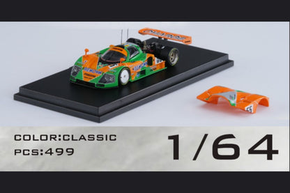 Pre-order Mazda 787b #55 diecast model in 1:64 scale by Lot57Supplies, detailed Mazda race car with vibrant livery.