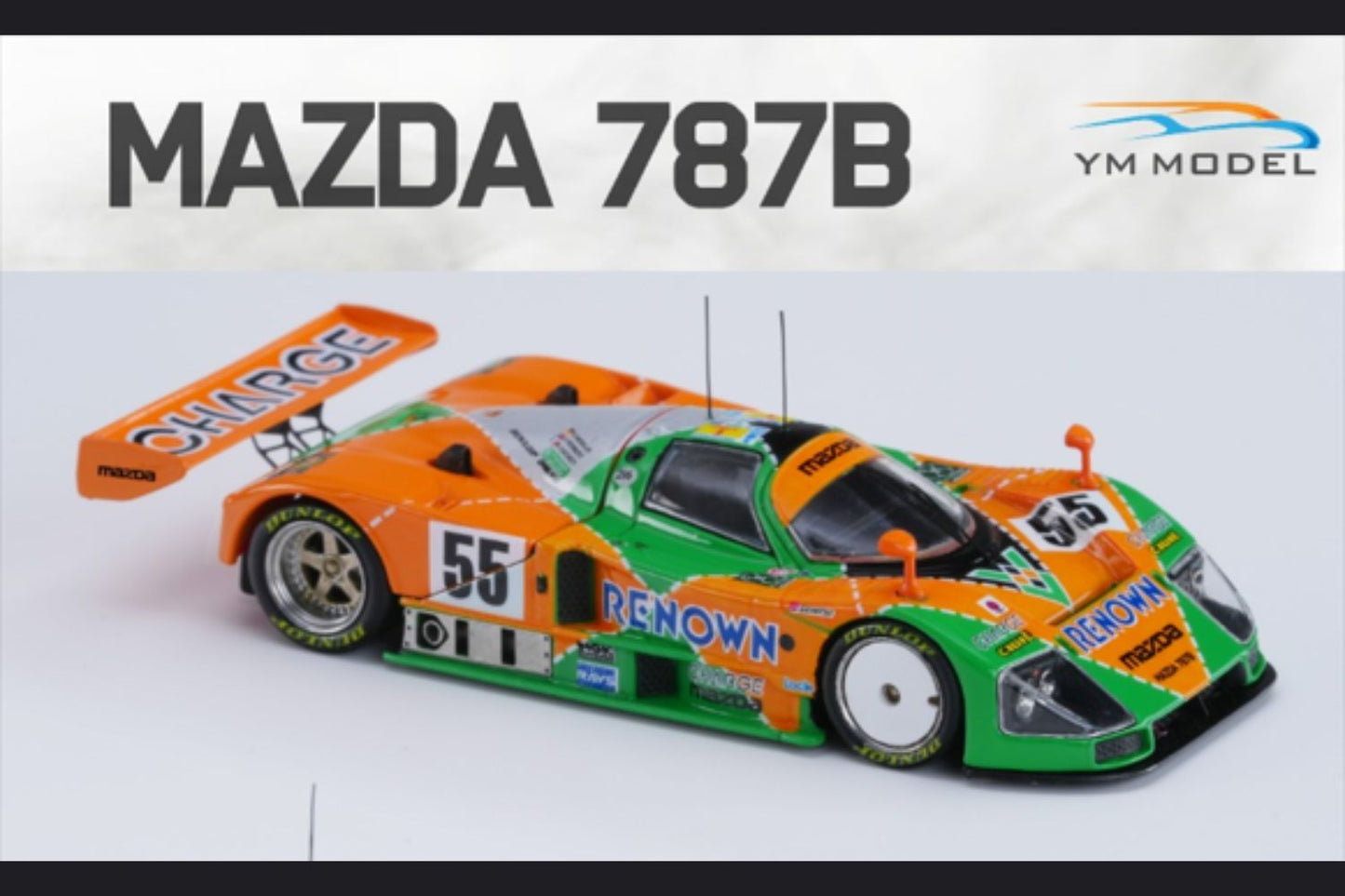 Pre-order Mazda 787b #55 diecast model car in 1:64 scale by Lot57Supplies Diecast Shop, featuring detailed Mazda racing design.
