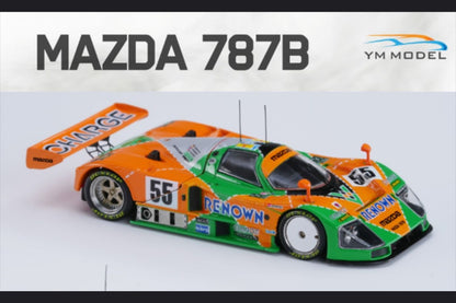 Pre-order Mazda 787b #55 diecast model car in 1:64 scale by Lot57Supplies Diecast Shop, featuring detailed Mazda racing design.
