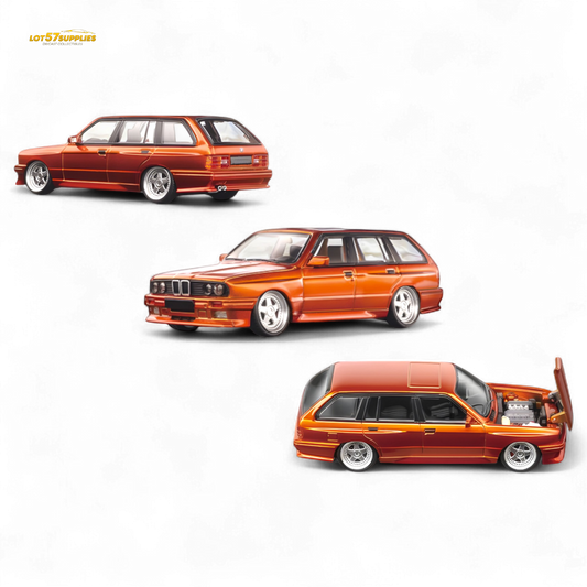 Mortal BMW E30 Cambered Sunset Orange 1:64 - Evergreen Kings