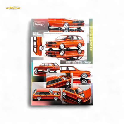 Mortal BMW E30 Cambered Sunset Orange 1:64 - Evergreen Kings