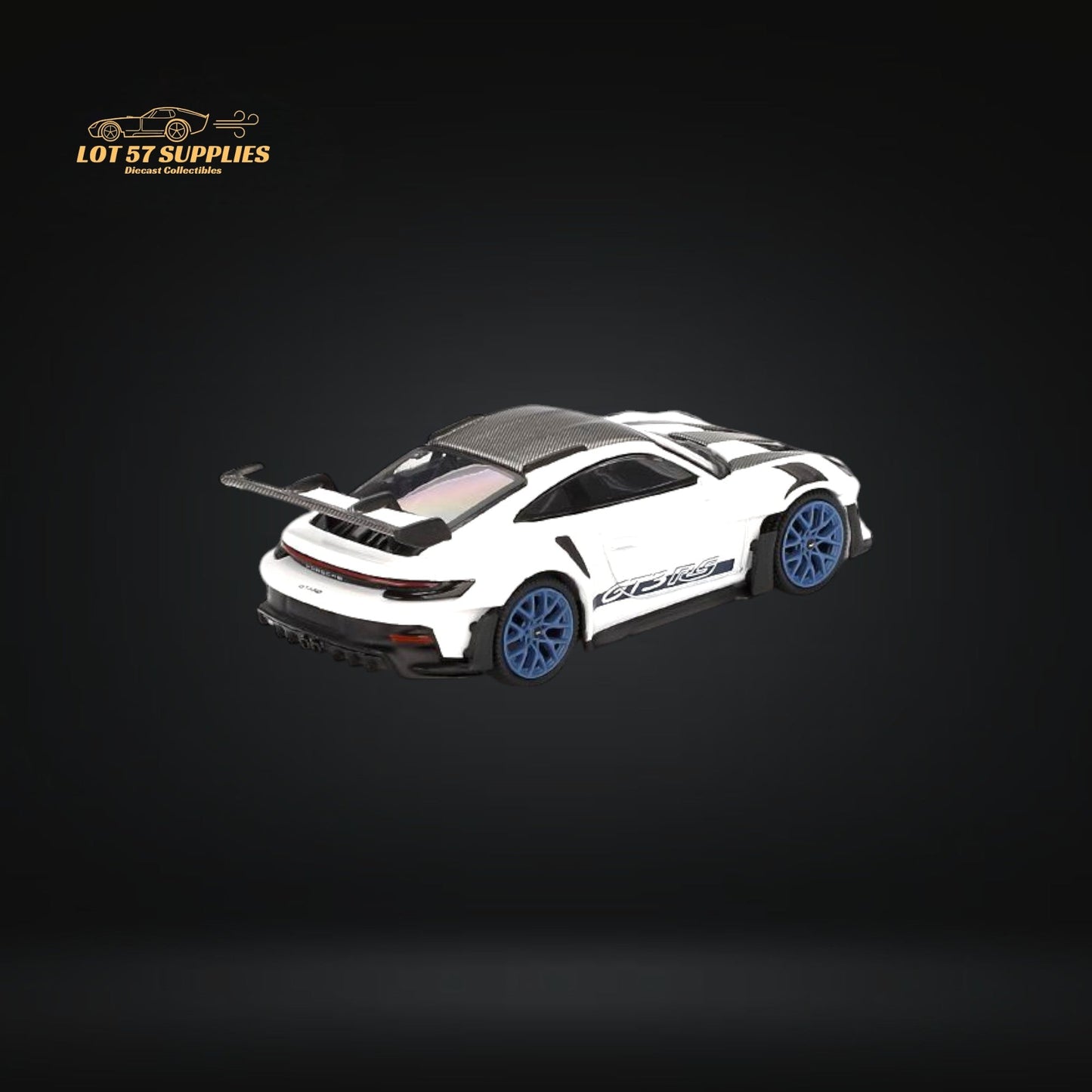 Mini GT Porsche 911 GT3 RS Weissach Package diecast model in 1:64 scale, detailed Porsche sports car replica.