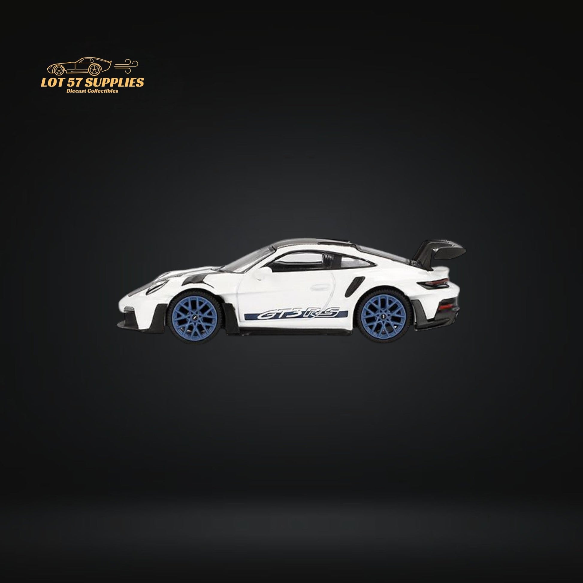 Mini GT Porsche 911 GT3 RS Weissach Package diecast model in 1:64 scale, detailed Porsche sports car replica.
