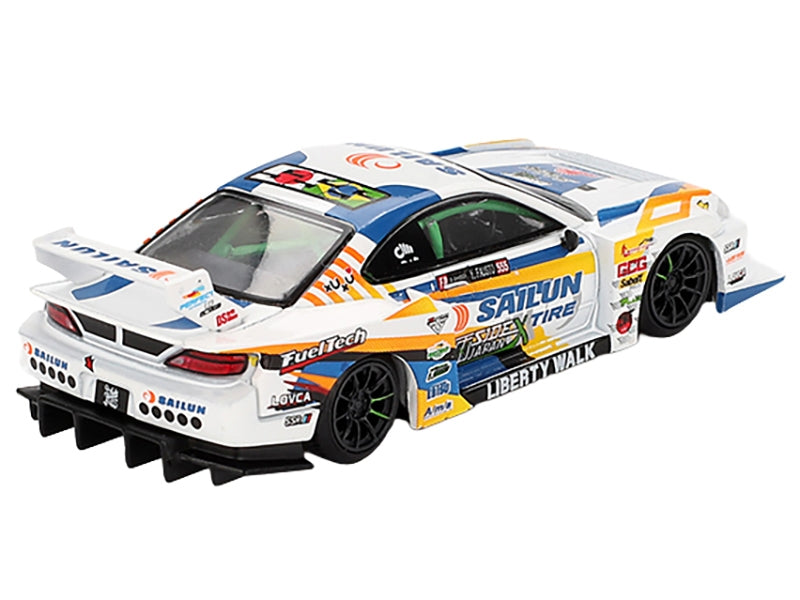 Nissan "LB-Super Silhouette" S15 SILVIA RHD (Right Hand Drive) #555 Yukio Fausto "Formula Drift Japan" (2023) Limited Edition 1/64 Diecast Model Car by Mini GT