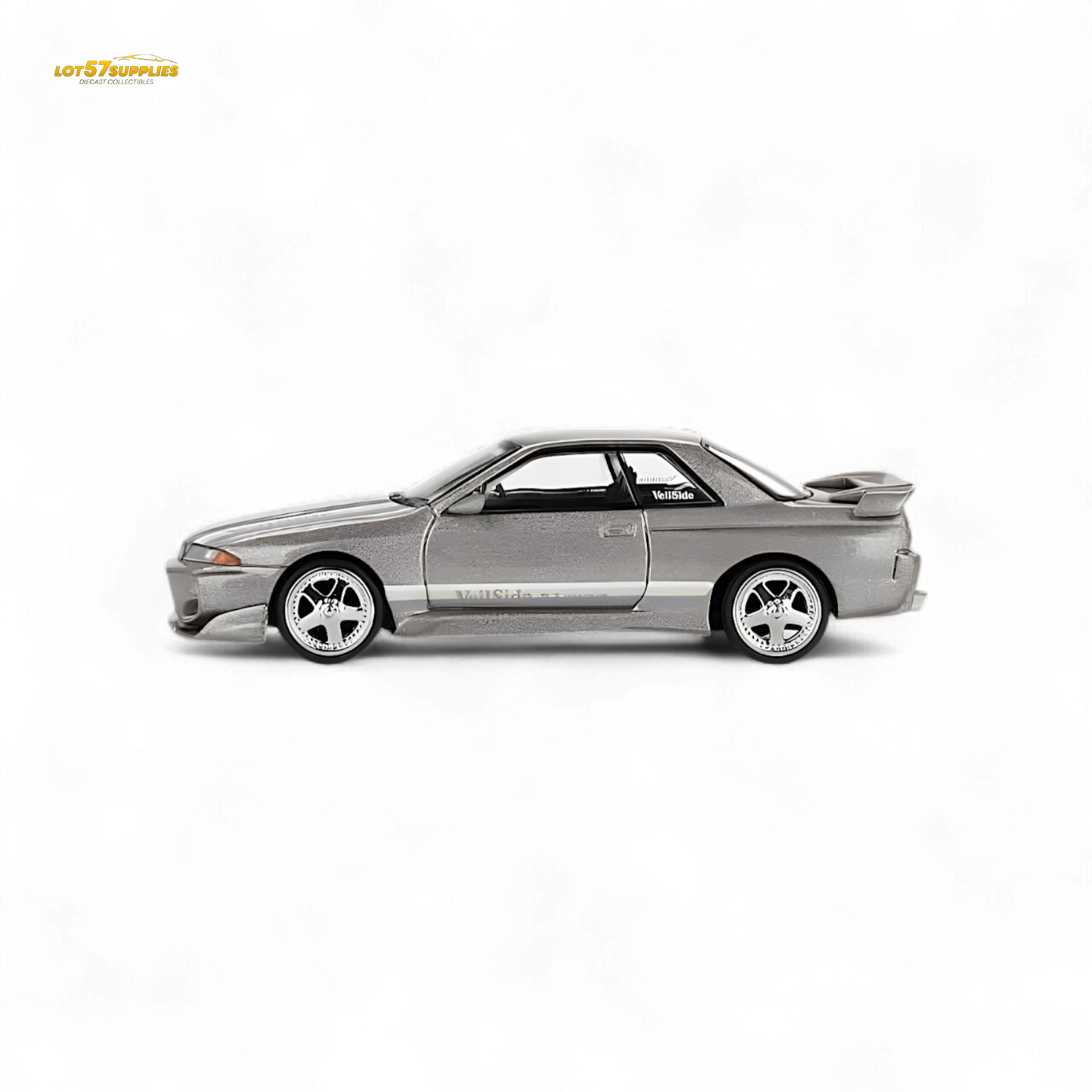 Mini GT Nissan Skyline GT-R R32 Veilside Combat grey diecast model, 1:64 scale, detailed Nissan sports car by Lot57Supplies Diecast Shop