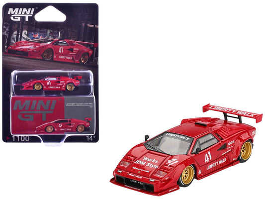 Lamborghini Countach LB-WORKS #41 Red Limited Edition 1/64 Diecast Model Car by Mini GT