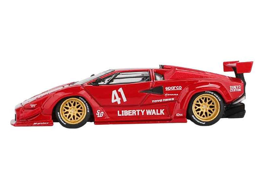 Lamborghini Countach LB-WORKS #41 Red Limited Edition 1/64 Diecast Model Car by Mini GT