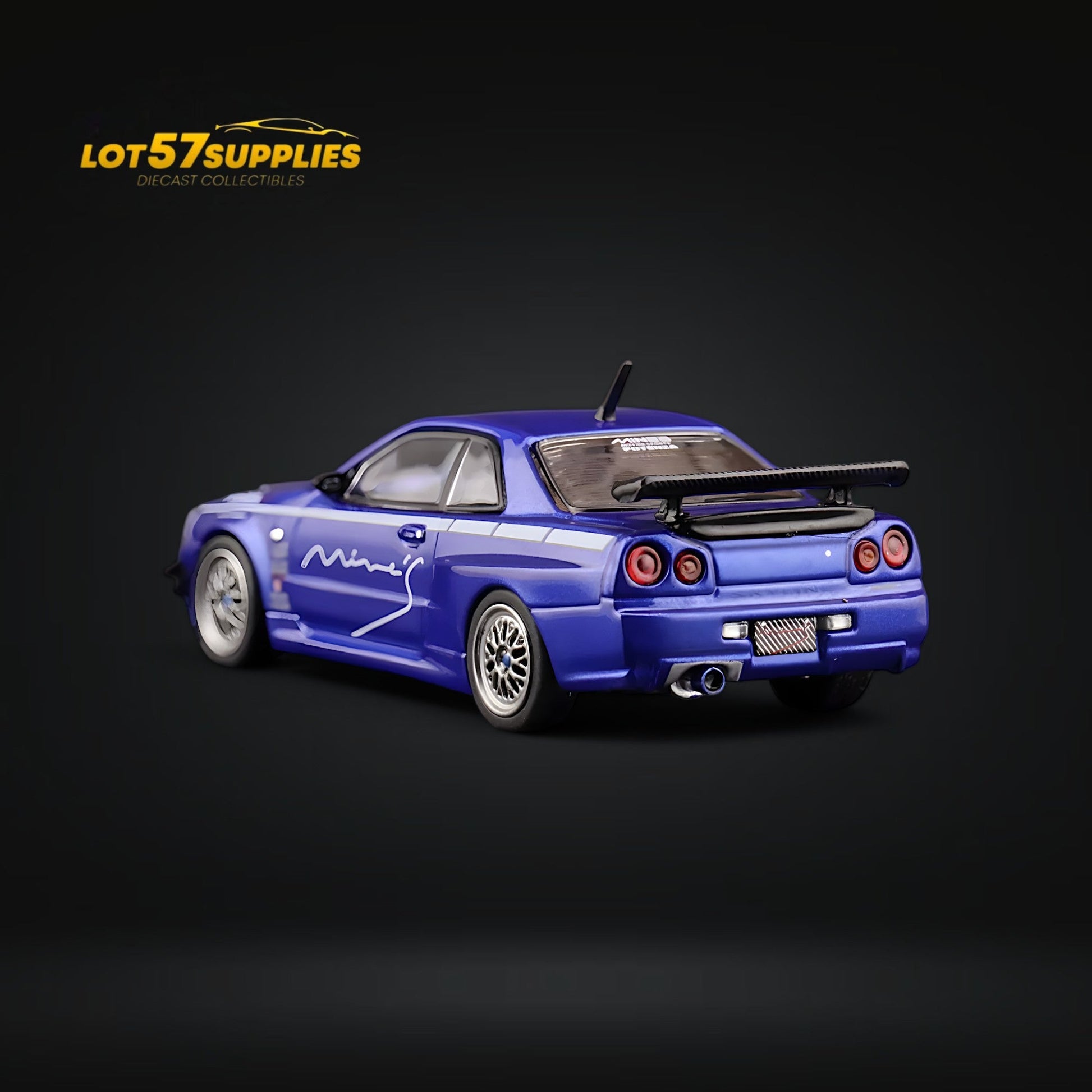 Inno64 Nissan Skyline GT-R R34 V-SPEC MINE'S BLUE 1:64 - Evergreen Kings