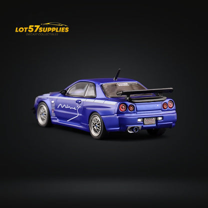 Inno64 Nissan Skyline GT-R R34 V-SPEC MINE'S BLUE 1:64 - Evergreen Kings