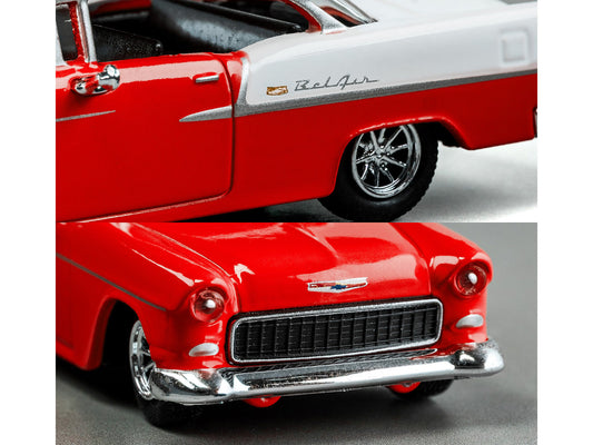 1955 Chevrolet Bel Air Red and White "Collection" Series 1/64 Diecast Model Car by Majorette