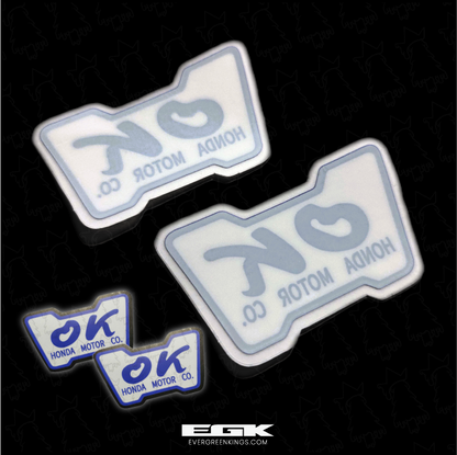 OK Honda Inspection Window Stickers Set | Clear | 2"