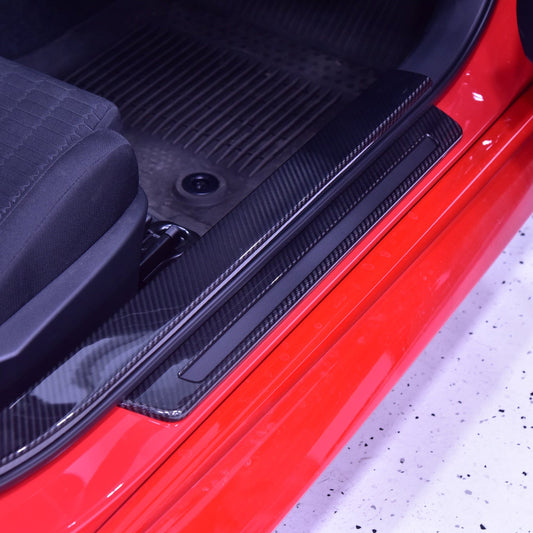OLM LE dry carbon fiber door sill garnish for 2022+ Subaru BRZ and Toyota GR86