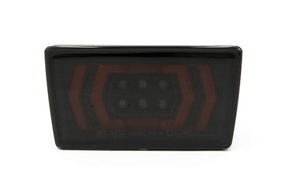 OLM Vector F1 Light for 2022+ Subaru WRX, smoke lens with red bar, high-performance automotive lighting system.