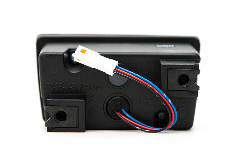 OLM Vector F1 Light with smoke lens and red bar, automotive lighting designed for 2022+ Subaru WRX.