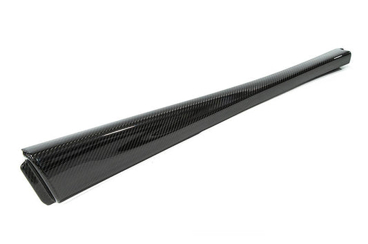 OLM LE Carbon Fiber upper front door panels for 2022+ Subaru WRX interior trim, featuring sleek carbon fiber finish.