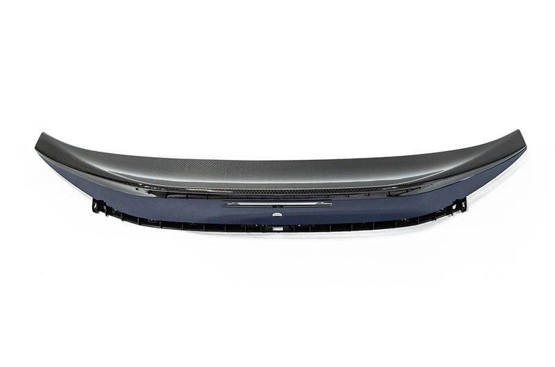 OLM TR Style carbon fiber duckbill spoiler installed on a 2022 Toyota GR86 or Subaru BRZ