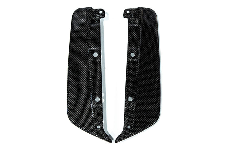 OLM S Style Carbon Fiber Rear Spats for 2022+ Subaru WRX exterior trim, showing sleek black finish and aerodynamic design.