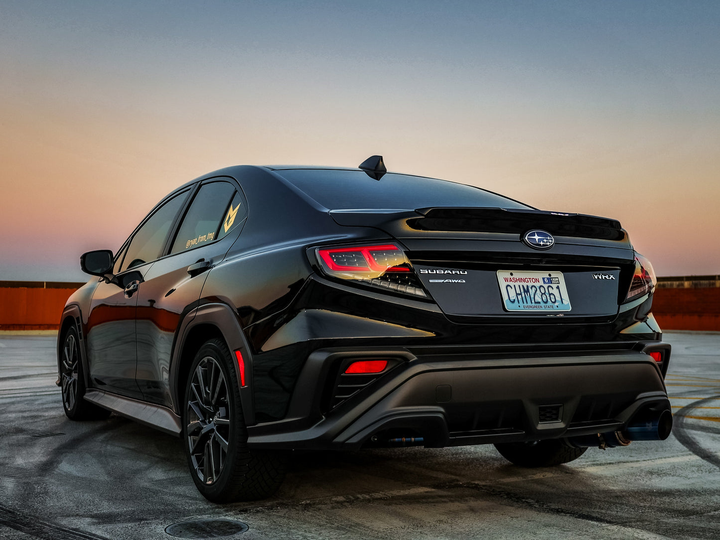 OLM Spec-AR LED taillights with clear lens, black base, and red bar for 2022+ Subaru WRX automotive tail lights.