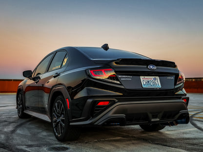 OLM Spec-AR LED taillights with clear lens, black base, and red bar for 2022+ Subaru WRX automotive tail lights.