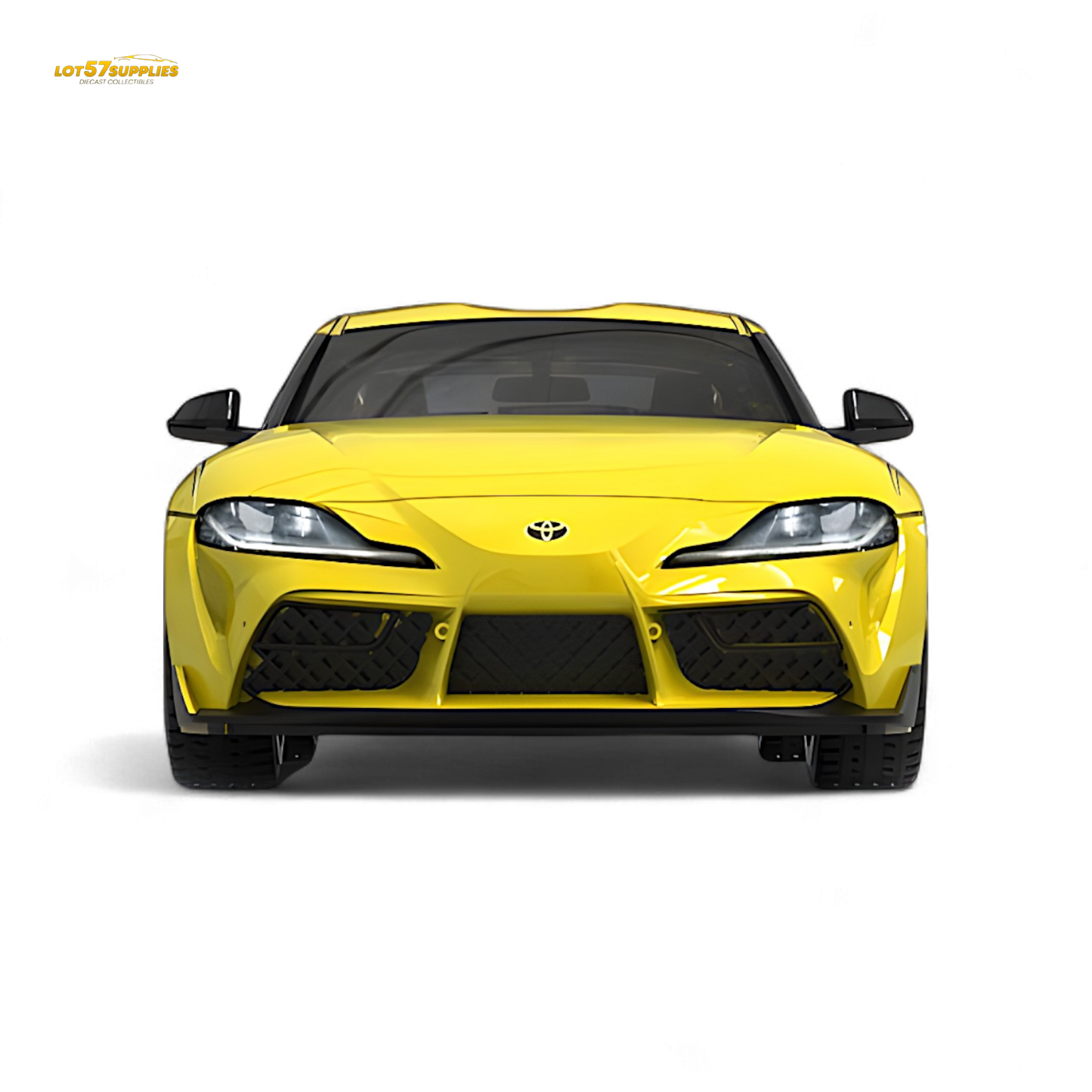 Yellow OM Model Toyota Supra A90 Initial D ghost diecast car, 1:64 scale, detailed toy model from Lot57Supplies Diecast Shop