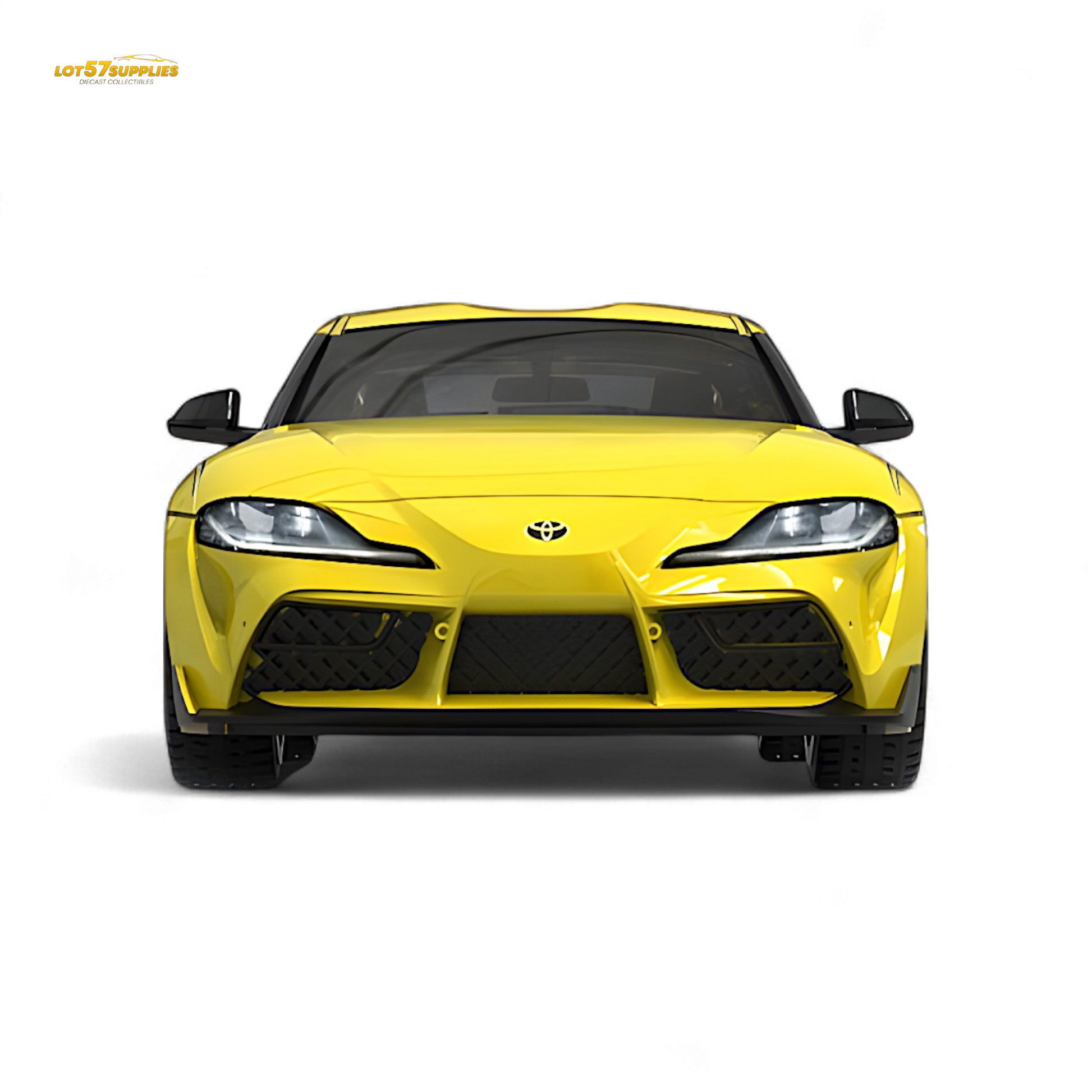Yellow OM Model Toyota Supra A90 Initial D ghost diecast car, 1:64 scale, detailed toy model from Lot57Supplies Diecast Shop
