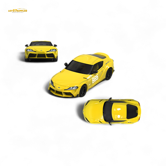 OM Model Toyota Supra A90 Initial D Ghost in Yellow 1:64 - Evergreen Kings