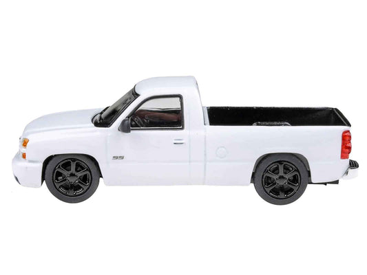2006 Chevrolet Silverado 'Cateye' Pickup Truck Summit White 1/64 Diecast Model Car by Paragon Models
