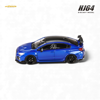 Blue pearl Subaru S208 diecast model from Hobby Japan, 1:64 scale, featuring detailed exterior design and sporty appearance.