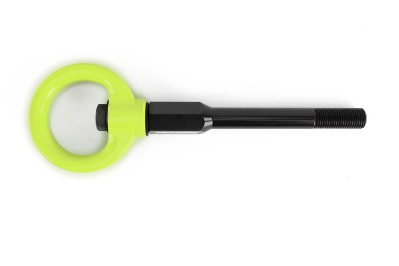 PERRIN neon yellow front tow hook for Subaru WRX, BRZ, Scion FR-S, and Toyota 86