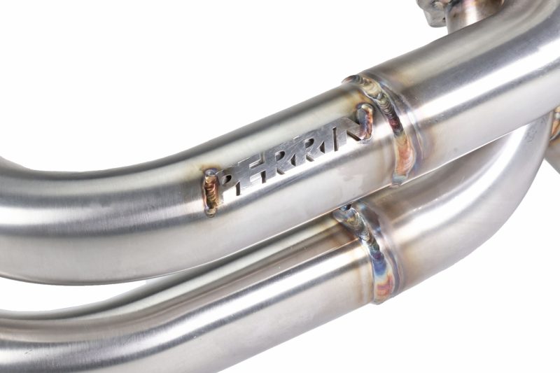 Brushed stainless steel Perrin 19-25 WRX equal length exhaust headers for improved performance and engine efficiency.