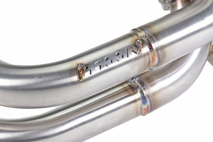 Brushed stainless steel Perrin 19-25 WRX equal length exhaust headers for improved performance and engine efficiency.