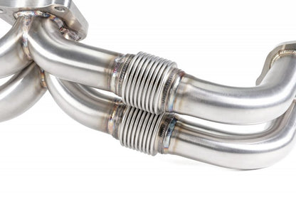 Perrin 19-25 WRX equal length brushed stainless steel exhaust headers for improved performance and fitment.