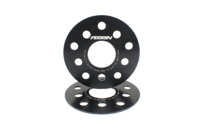 Black PERRIN 3mm wheel spacers for Subaru WRX, STI, Outback, Legacy, and Forester, showing the spacer with mounting holes.