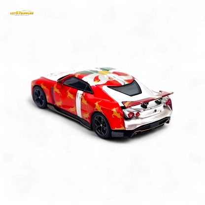 Diecast Nissan GT-R50 "X'MAS 2024" Special Edition 1:64 scale model by Lot57Supplies Diecast Shop, featuring festive holiday design.