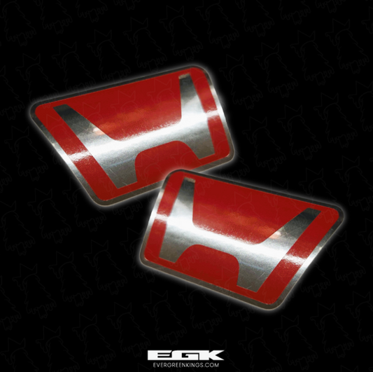 Red Honda H retro hood and trunk badge decals by Evergreen Kings