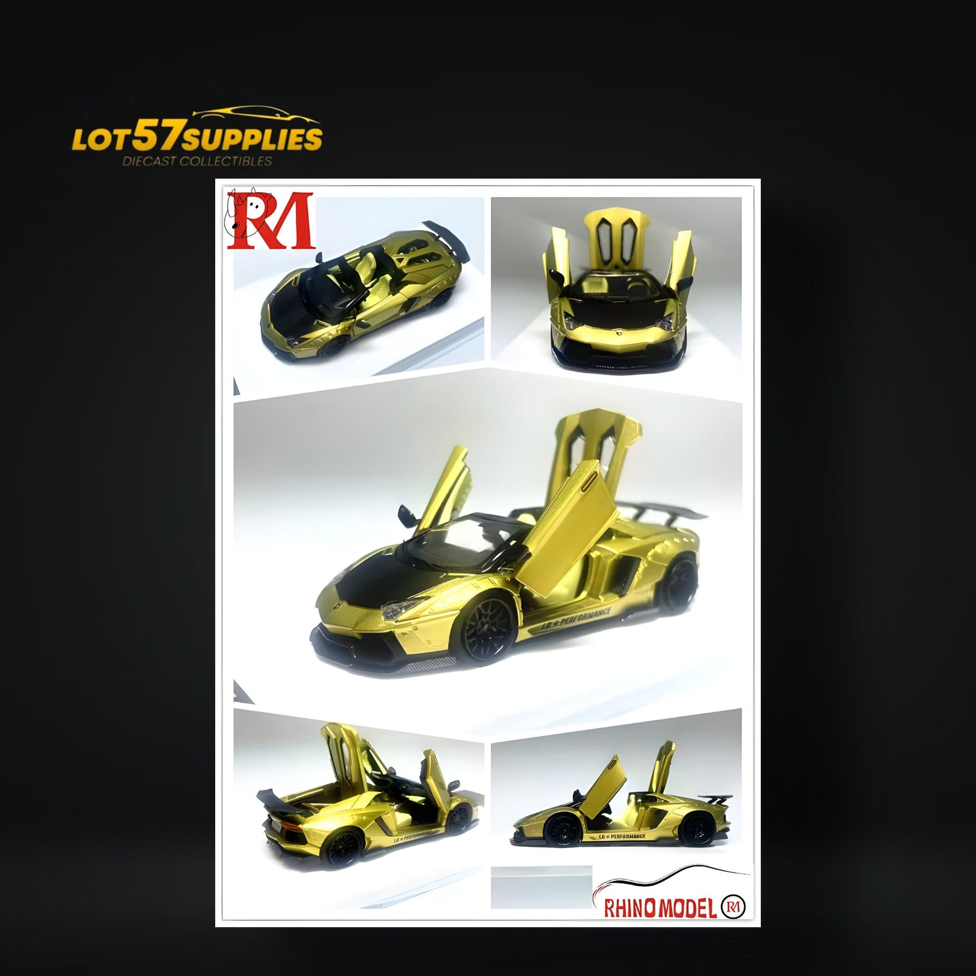 Gold Lamborghini LP700-4 Roadster diecast model in 1:64 scale, detailed Lamborghini model by Lot57Supplies Diecast Shop.