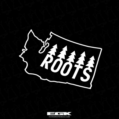 Evergreen Kings Washington State Roots decal featuring a bold state outline design
