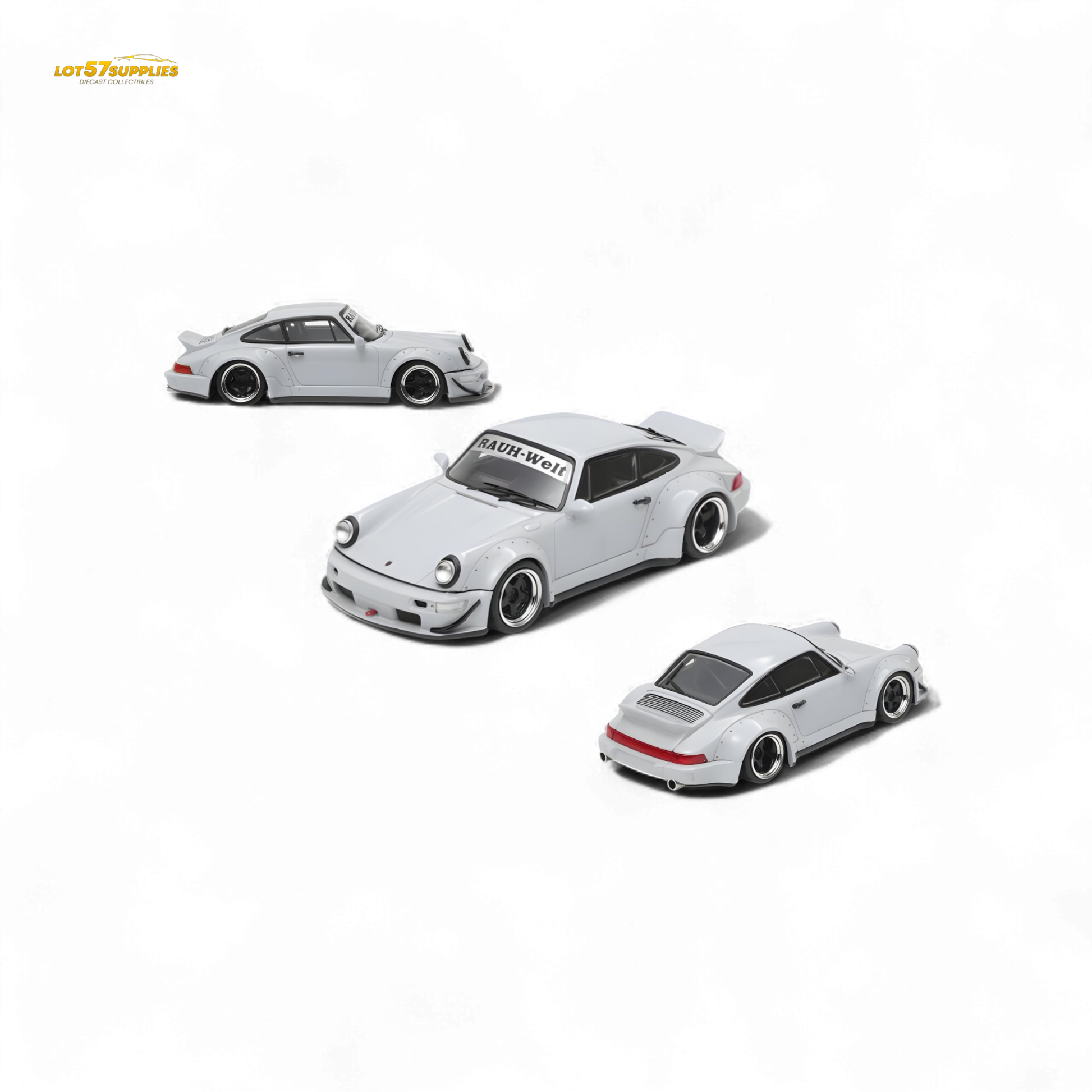 Fast Speed RWB 964 Wide-Body Duck Wing Grey 1:64 - Evergreen Kings