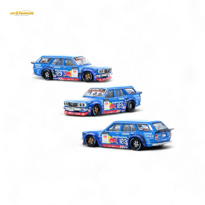 Detailed image of Inno64 Mazda RX3 Station Wagon diecast model by Lot57Supplies, showcasing the miniature car's features and design.