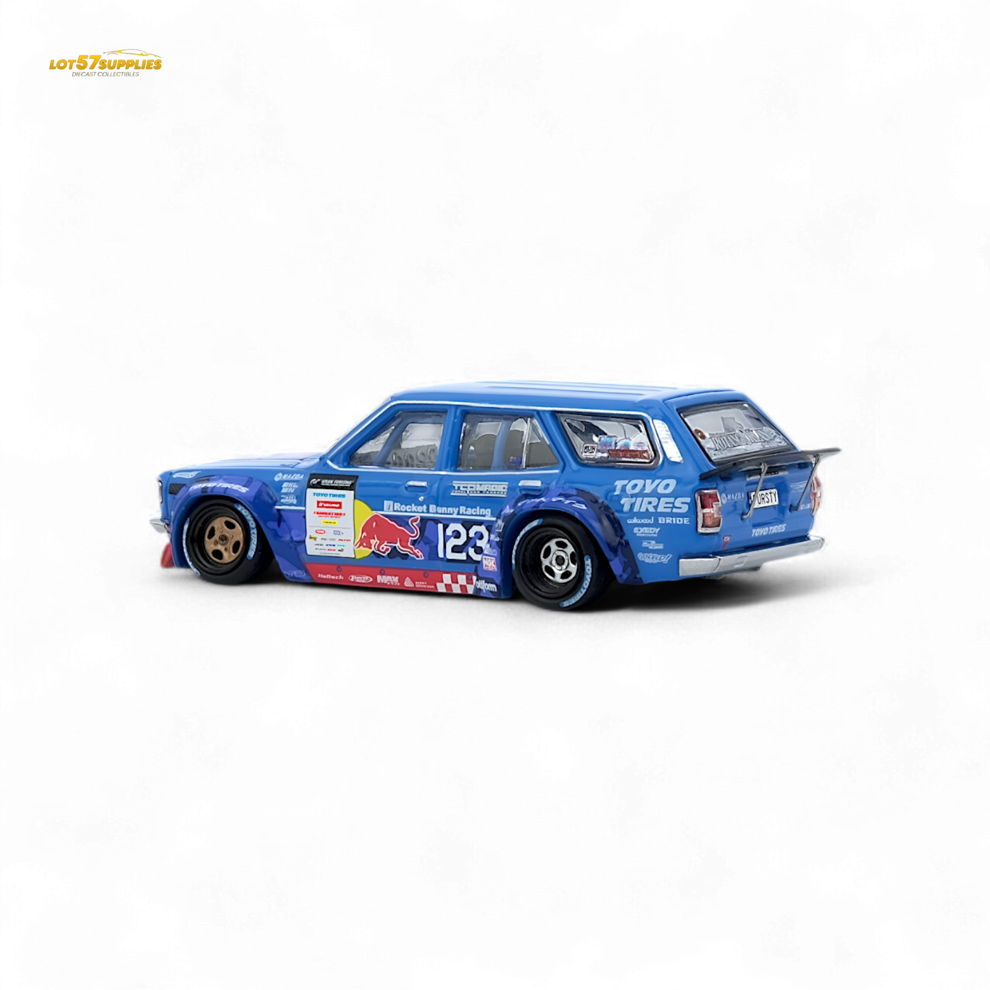 Diecast Mazda RX3 Station Wagon model by Inno64 in 1:64 scale, detailed silver Mazda car with black wheels.