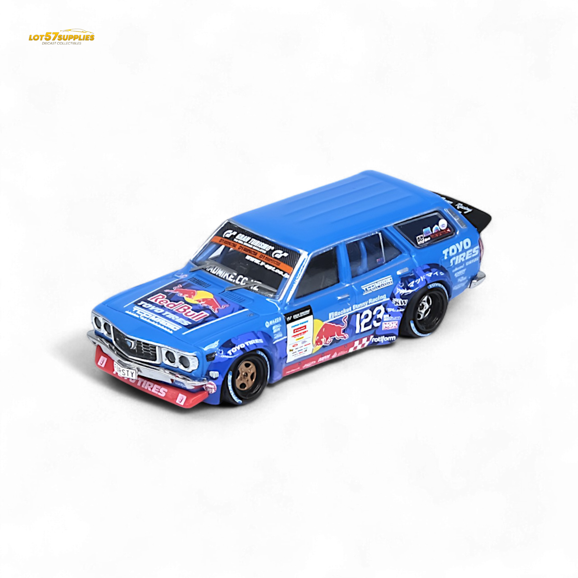 Detailed image of a 1:64 scale Inno64 Mazda RX3 Station Wagon diecast model by Lot57Supplies Diecast Shop.