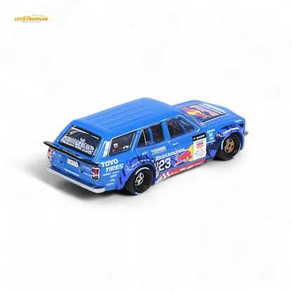 Diecast Mazda RX3 Station Wagon model in 1:64 scale by Lot57Supplies Diecast Shop, detailed silver Mazda car.