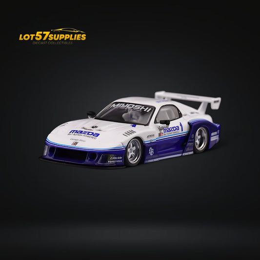 Inno64 Mazda RX-7 LBWK FD3S Blue-White 1:64 - Evergreen Kings