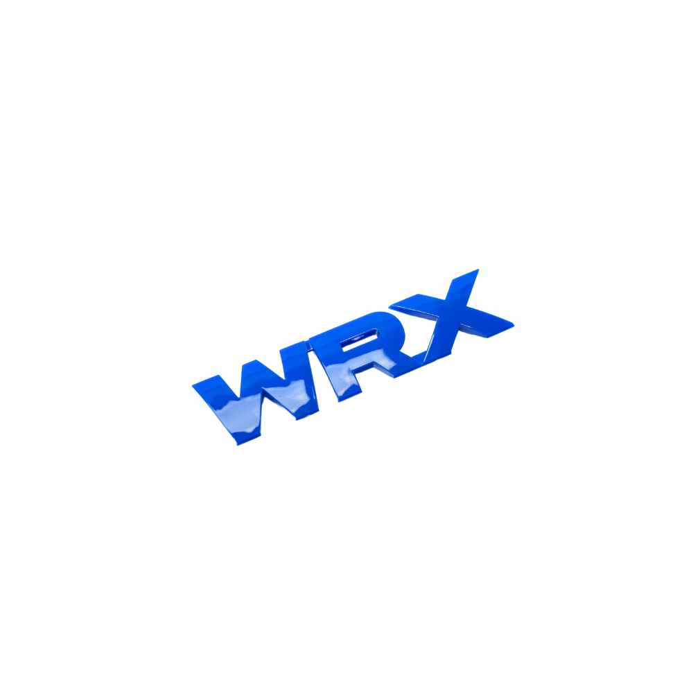 JDMuscle Racing Art WRX grille emblem with multiple color options, designed for 2008-2014 Subaru WRX vehicles, decorative ornament.